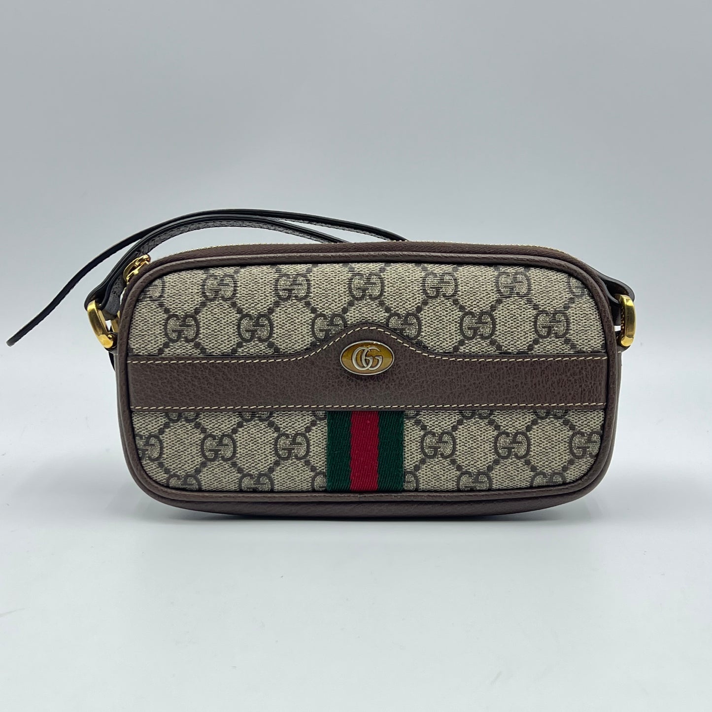 GG Supreme Monogram Web Mini Ophidia GG Bag Brown