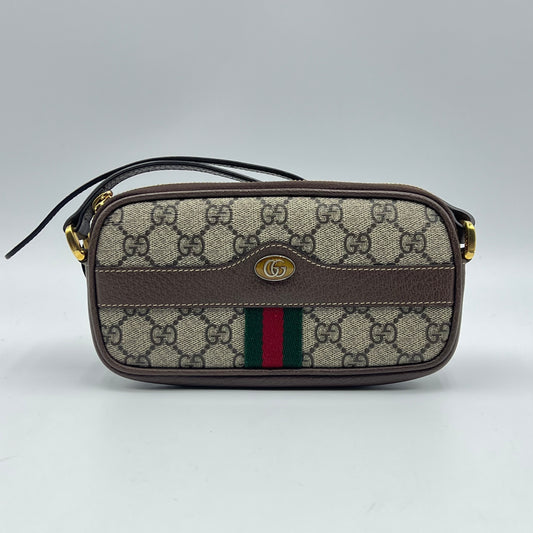 GG Supreme Monogram Web Mini Ophidia GG Bag Brown
