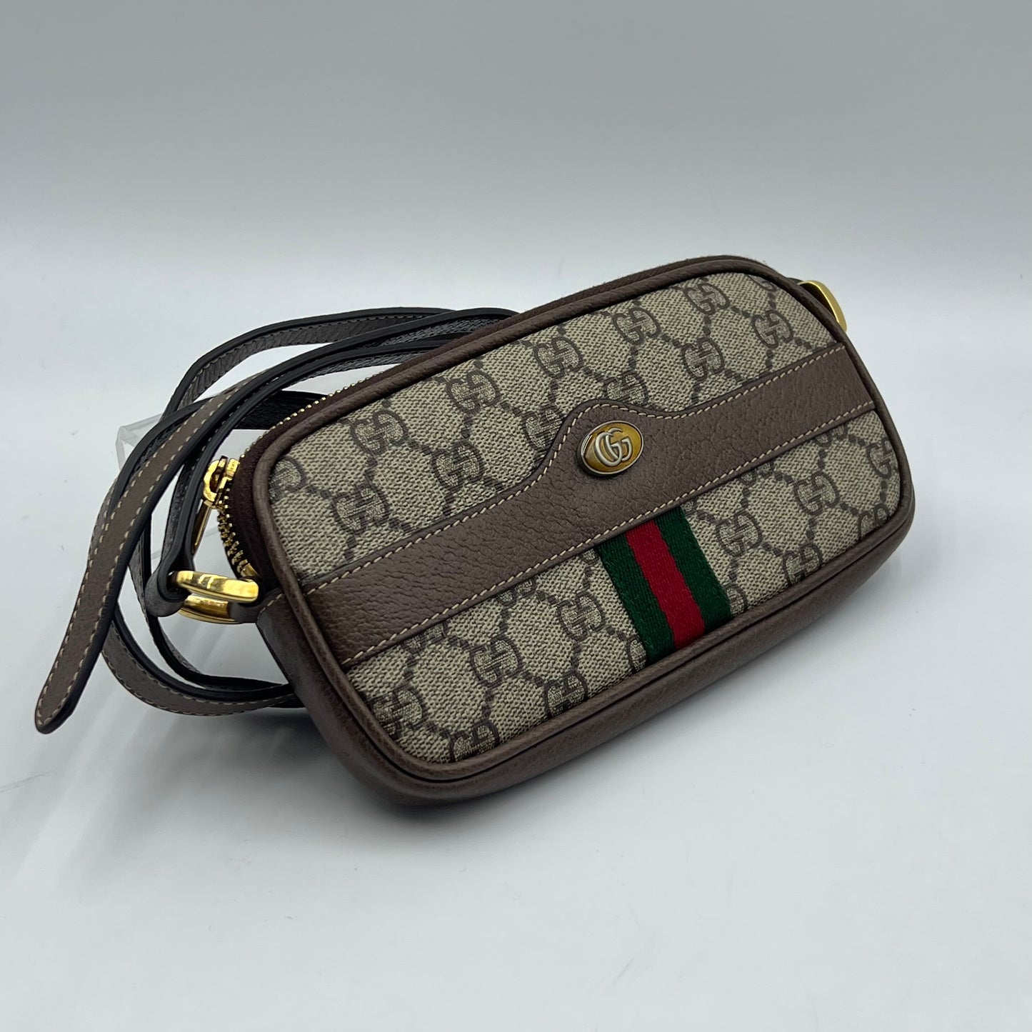GG Supreme Monogram Web Mini Ophidia GG Bag Brown