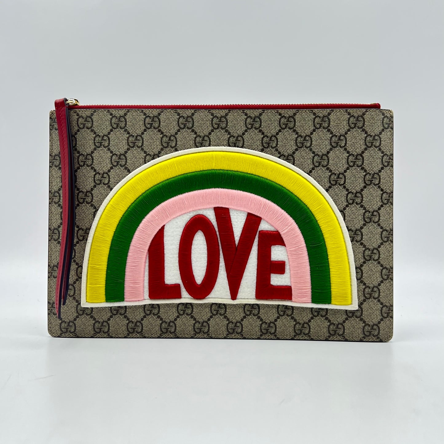 GG Supreme Rainbow Clutch Bag