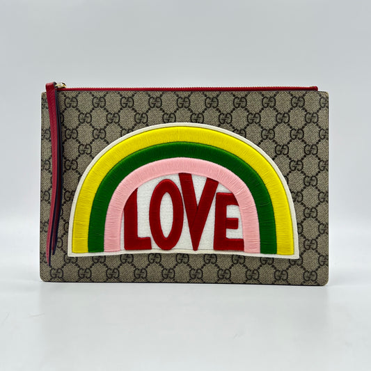 GG Supreme Rainbow Clutch Bag