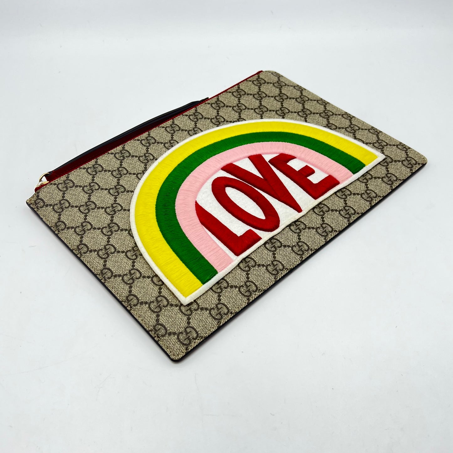 GG Supreme Rainbow Clutch Bag