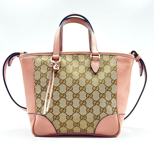 Monogram Small Bree Tote Beige Soft Pink