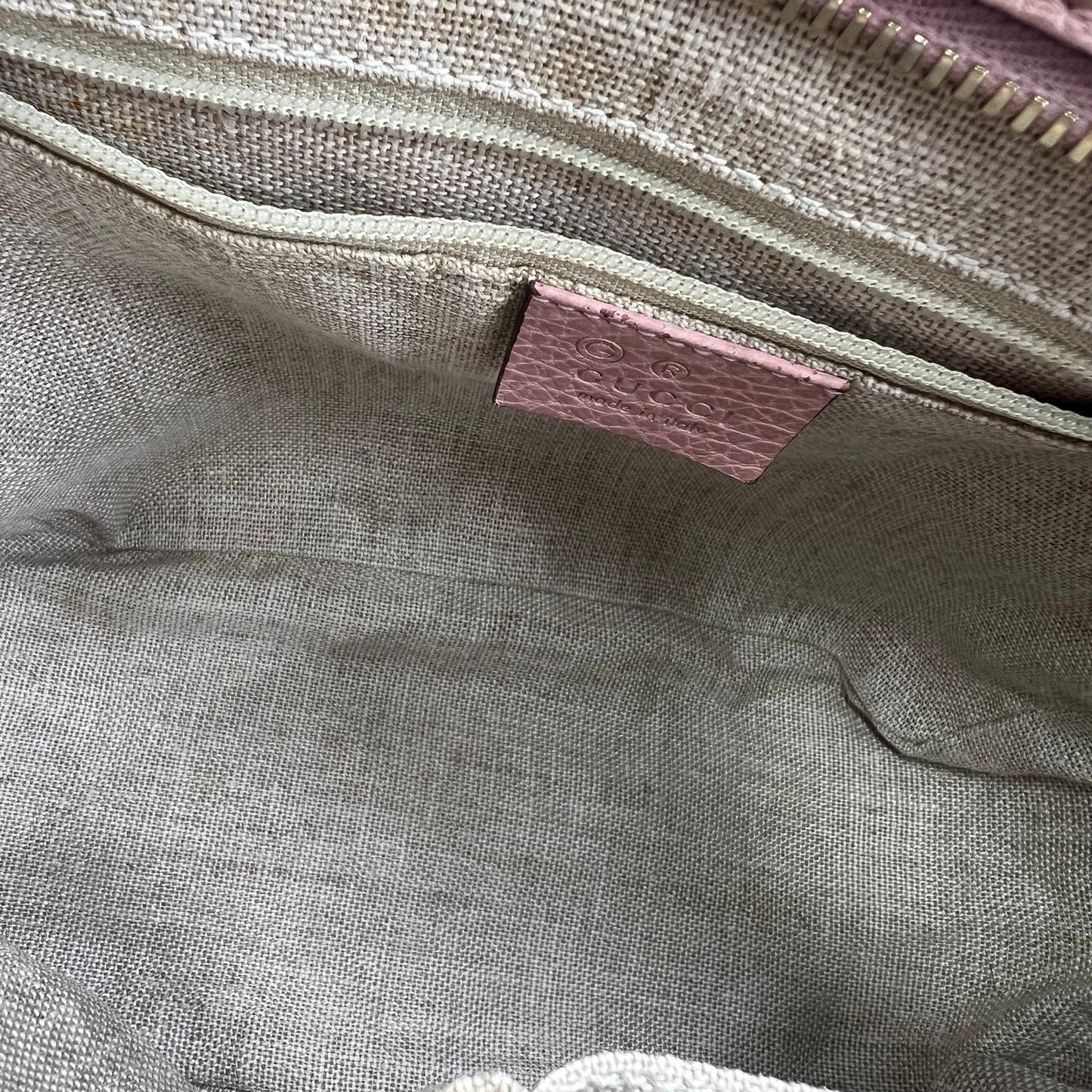 Monogram Small Bree Tote Beige Soft Pink