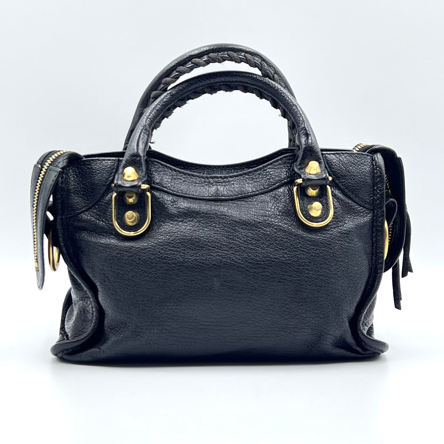 Chevre Gold Metallic Edge Hardware Mini City Black