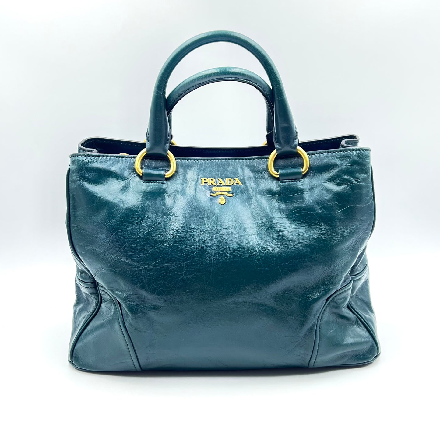 Vitello Shine Tote Blue Pony-style calfskin