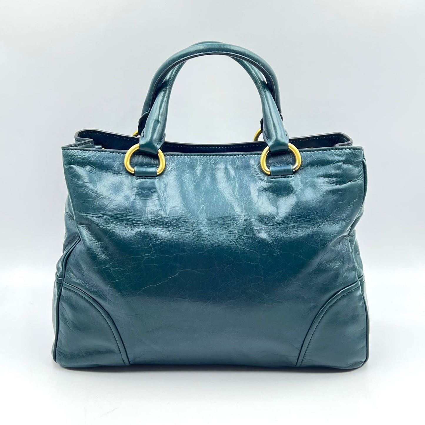 Vitello Shine Tote Blue Pony-style calfskin