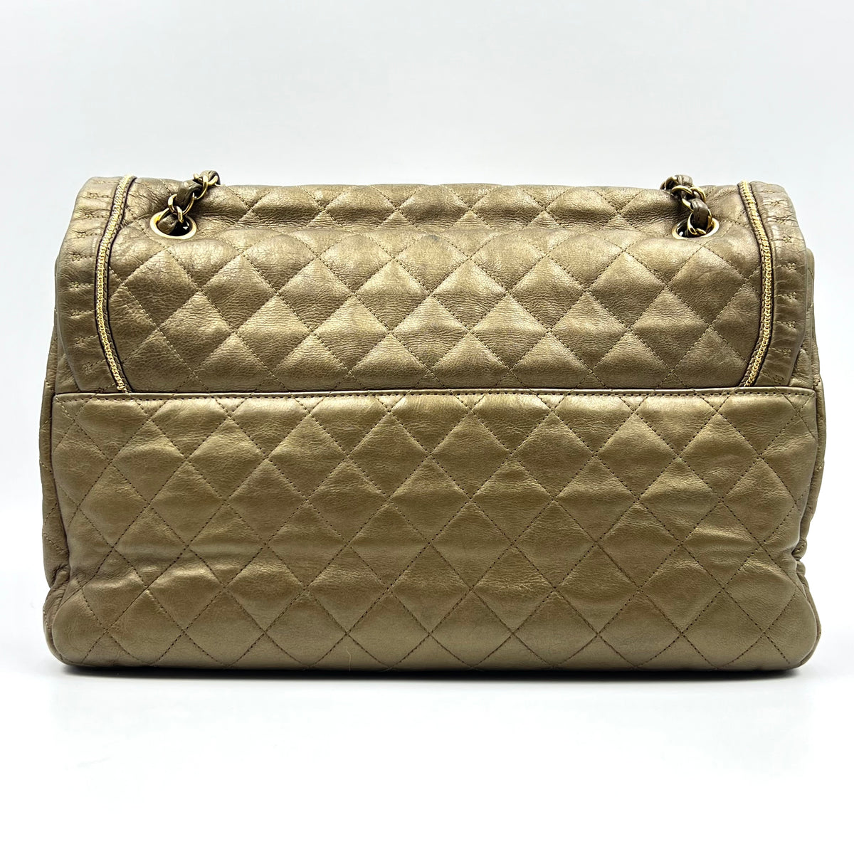 Bronze Quilted Leather Calfskin Leather Istanbul Flap Bag