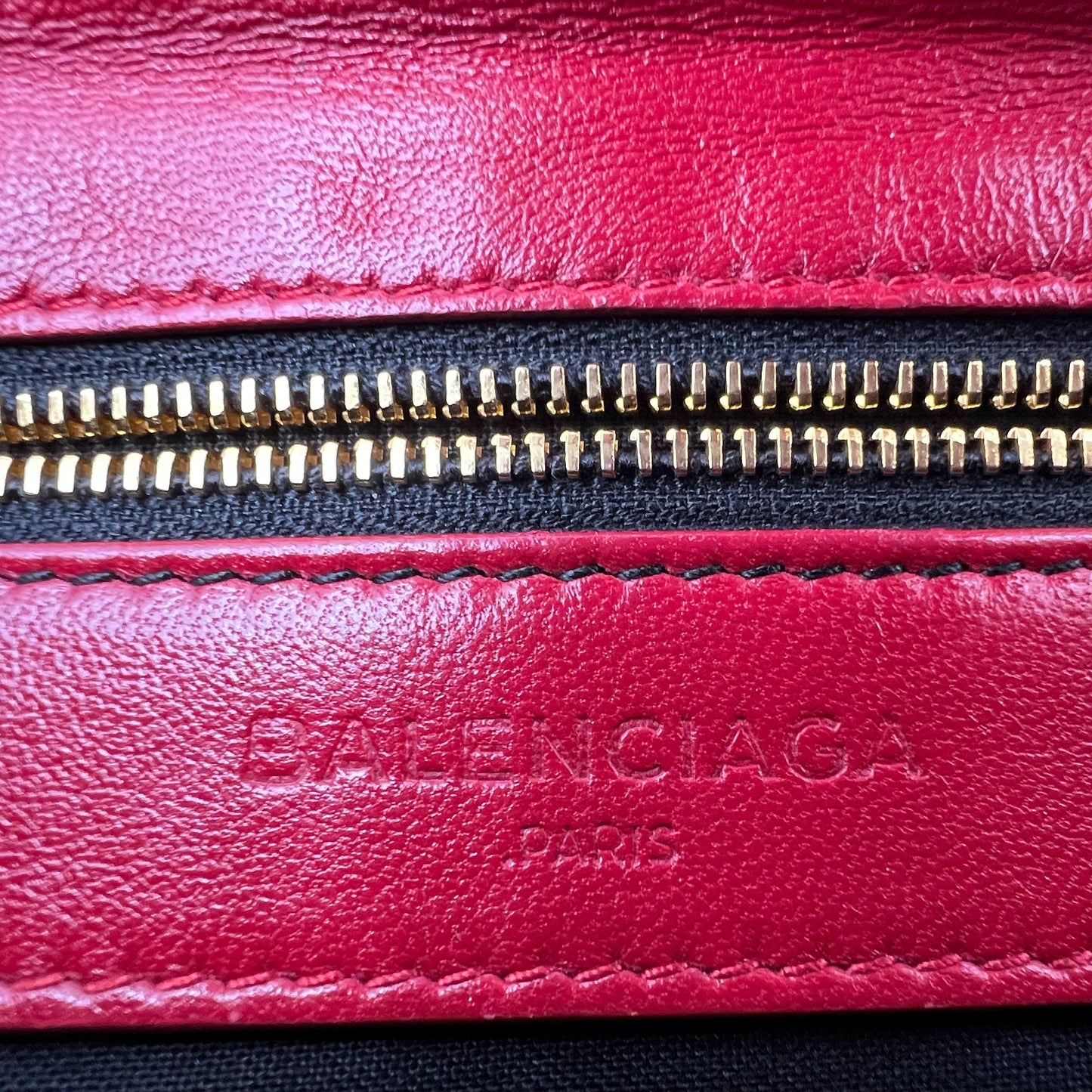 Rouge Grenade Chevre Leather Metallic Edge Envelope Clutch Crossbody Bag w/ Strap
