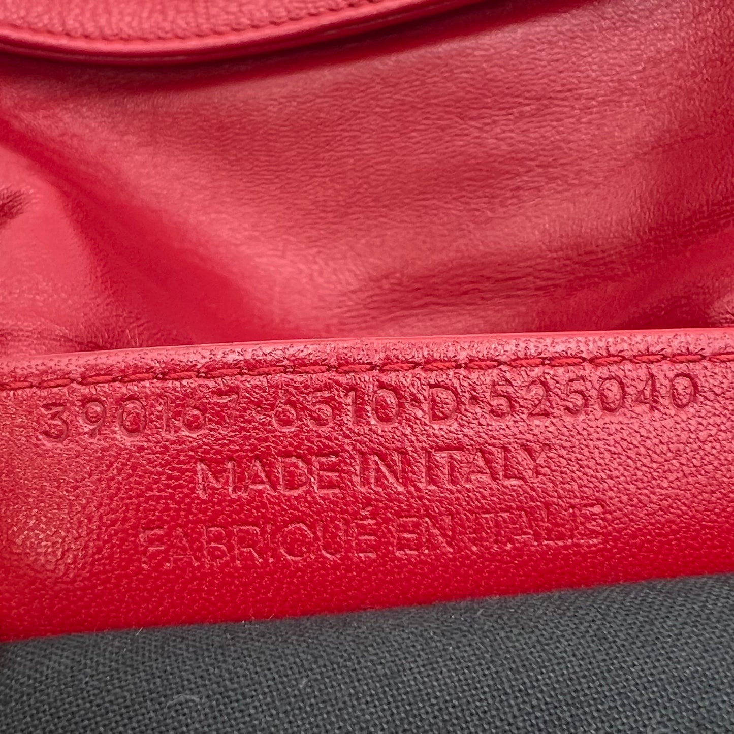Rouge Grenade Chevre Leather Metallic Edge Envelope Clutch Crossbody Bag w/ Strap