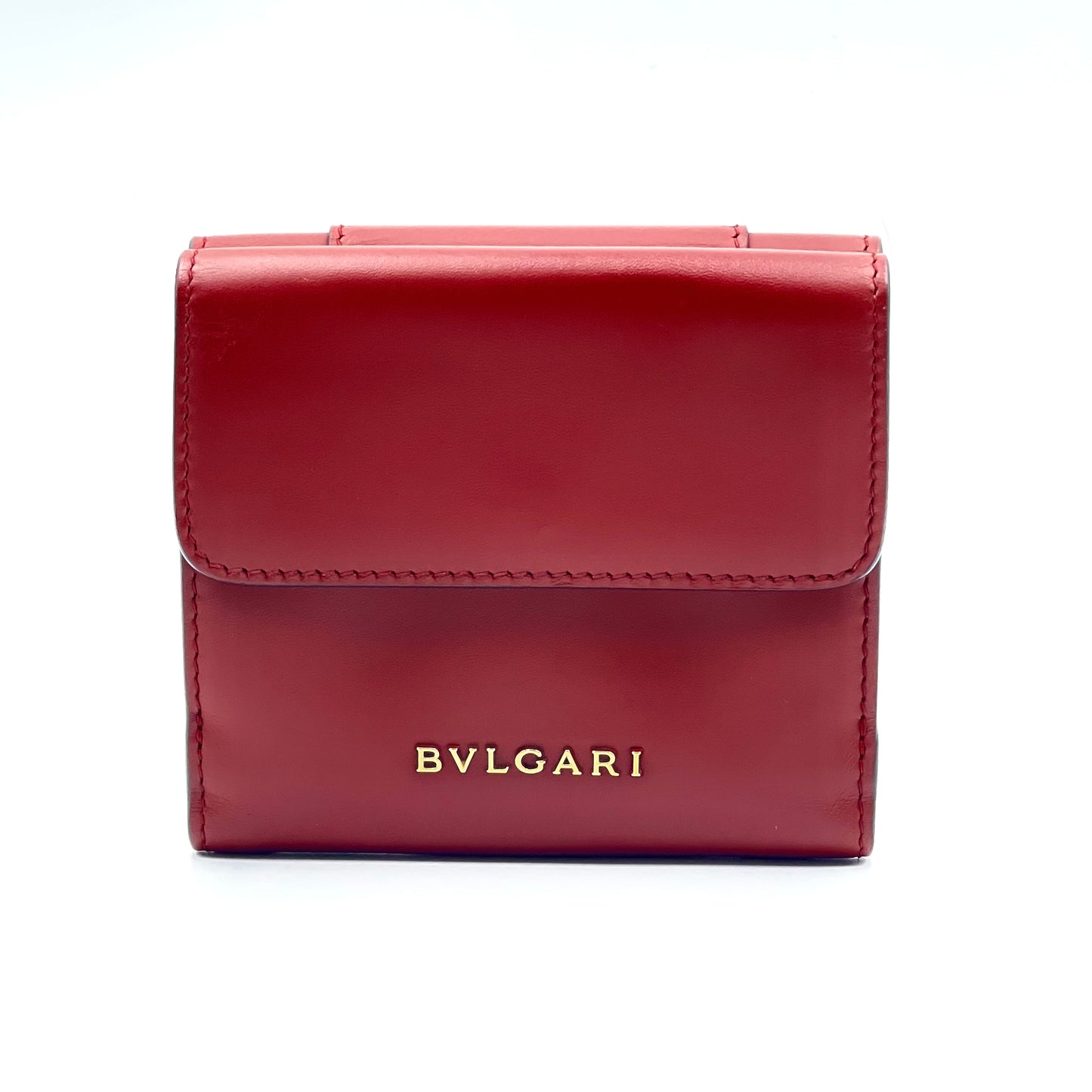 Red Leather Serpenti Forever Trifold Wallet