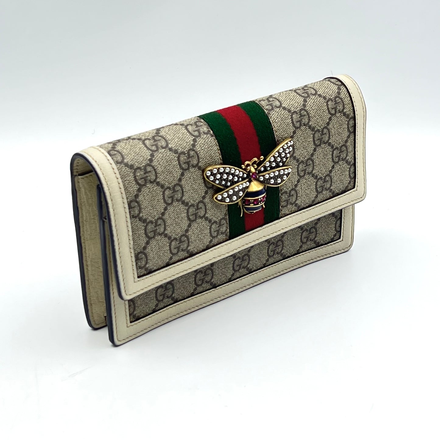 Queen Margaret Chain Wallet GG Coated Canvas Mini