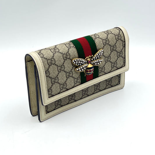 Queen Margaret Chain Wallet GG Coated Canvas Mini