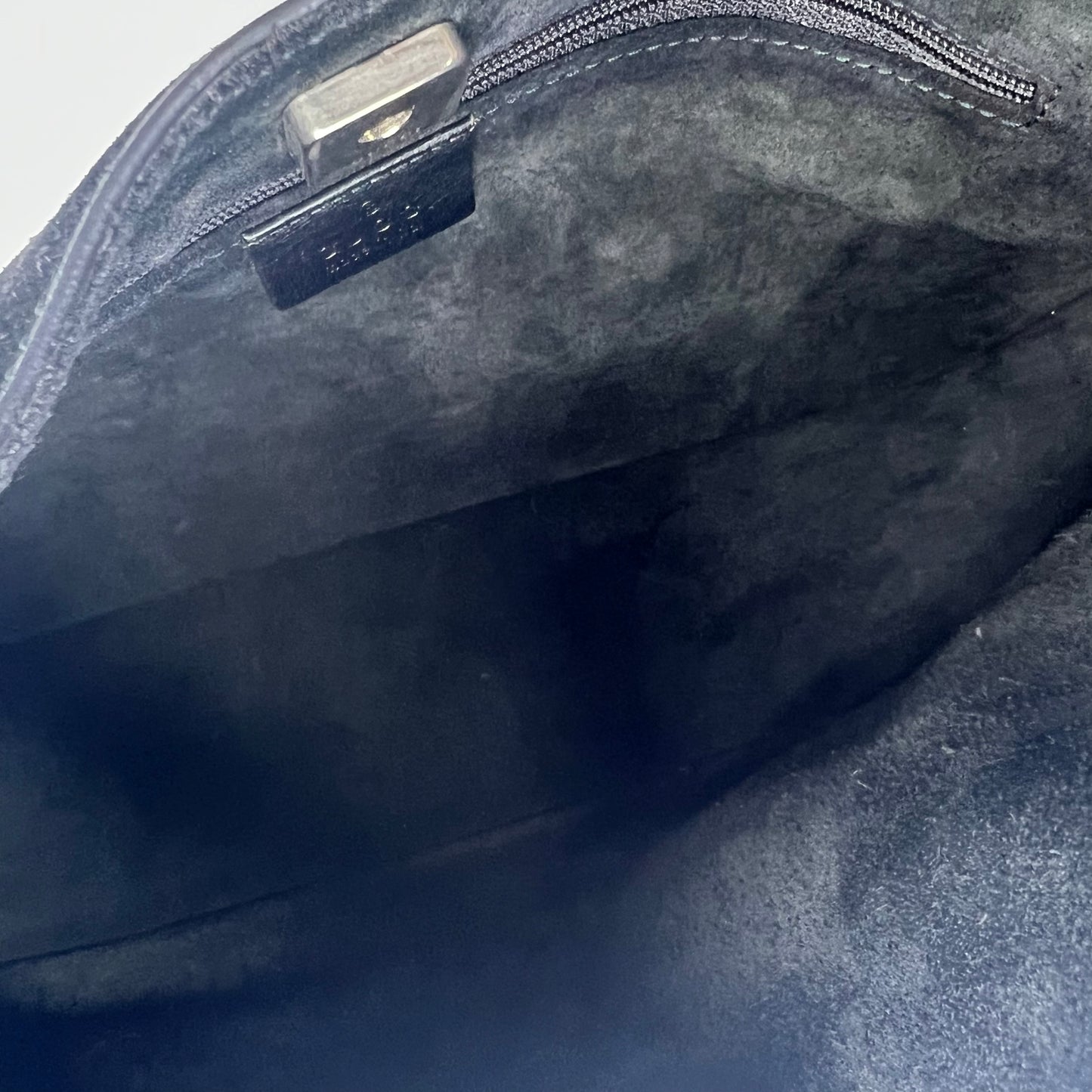 Suede Logo Shoulder Bag Black
