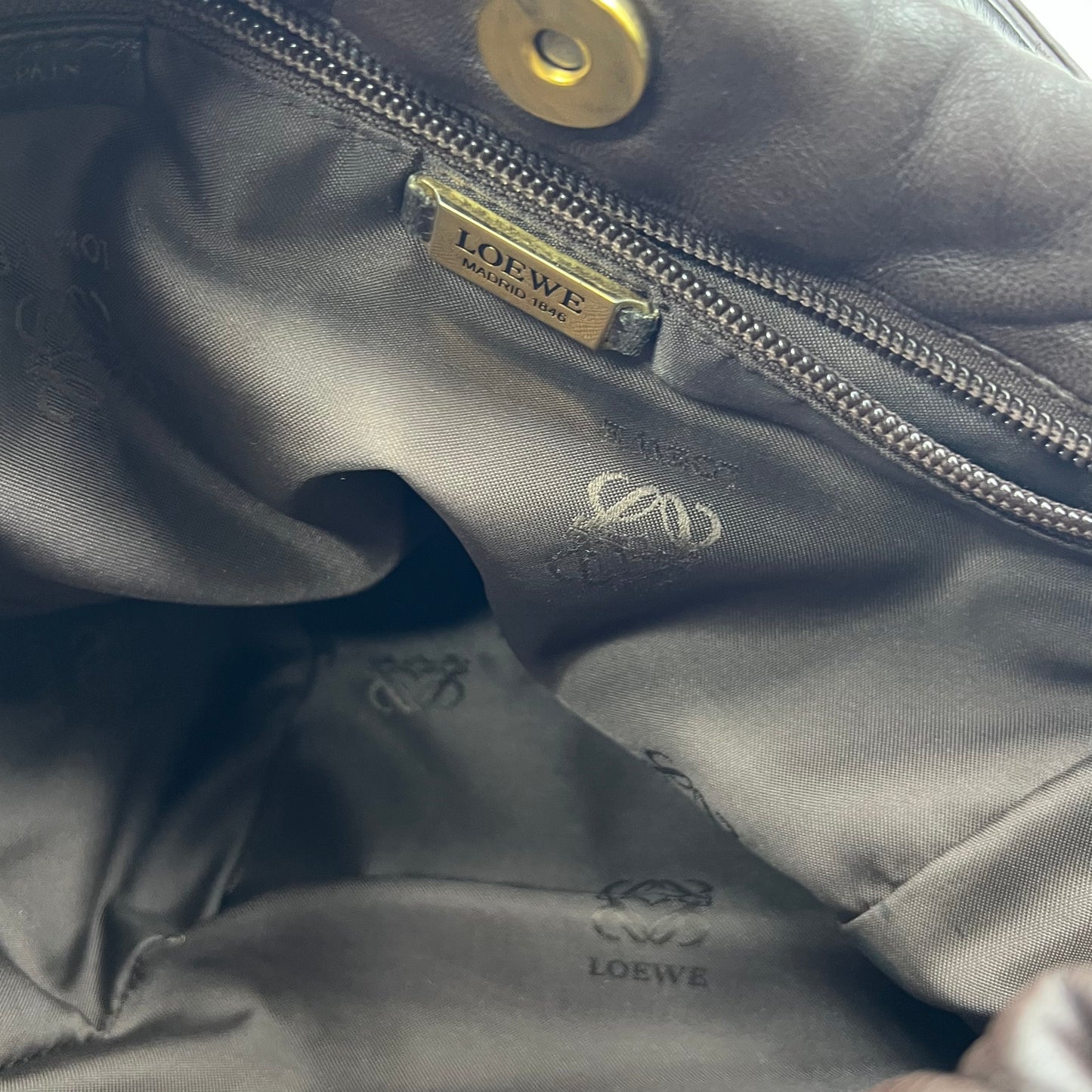 Ostrich Embossed Medium Tote Bag Brown