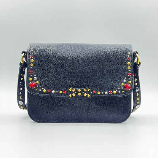Leather Crossbody Bags MiuMiu Madras Jeweled Crossbody Bag