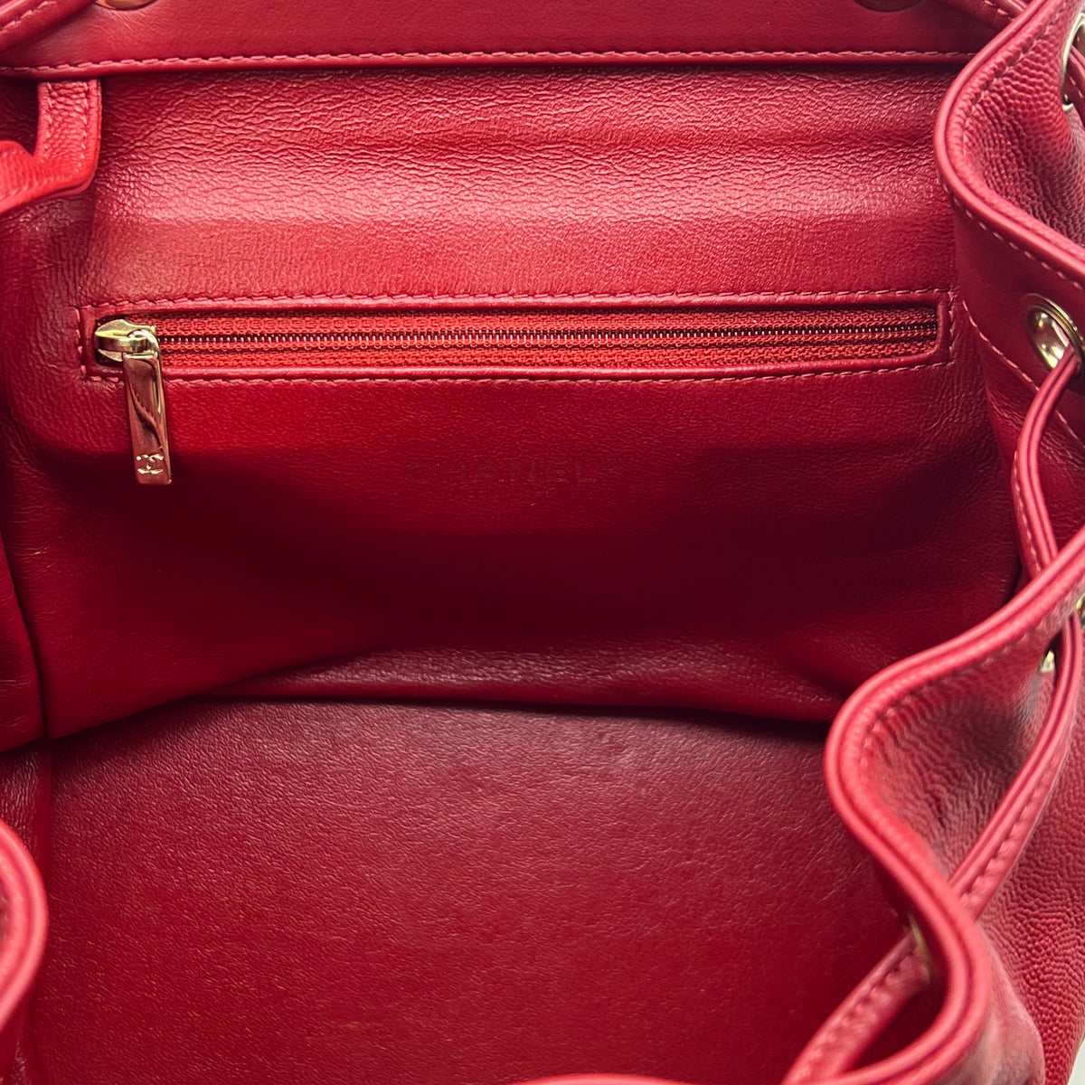 Caviar Quilted Business Affinity Backpack Red