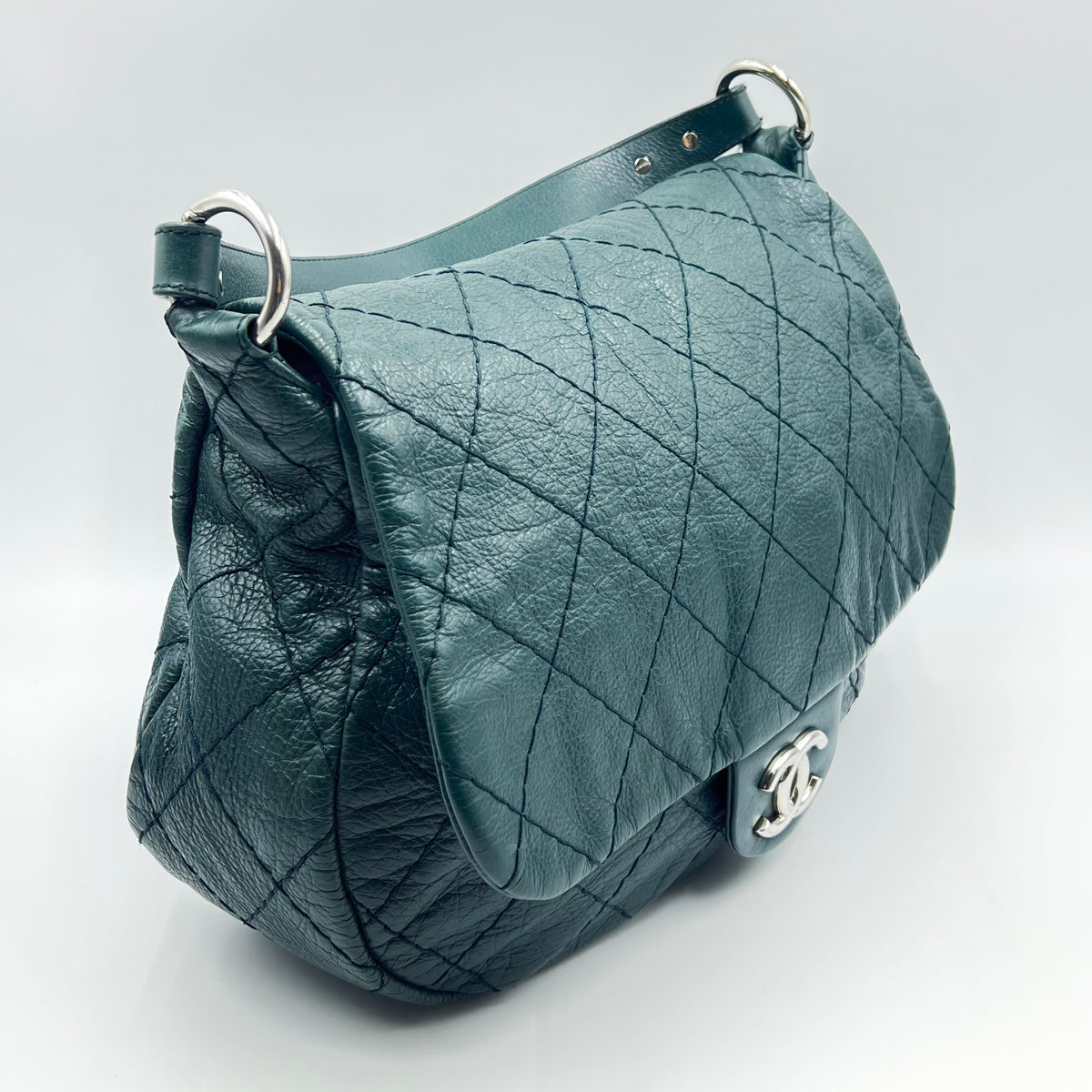 Chanel Glazed Calfskin Stitched XL On The Road Flap — view 2 of 9 Glazed Calfskin Stitched XL On The Road Flap, view 2 of 9