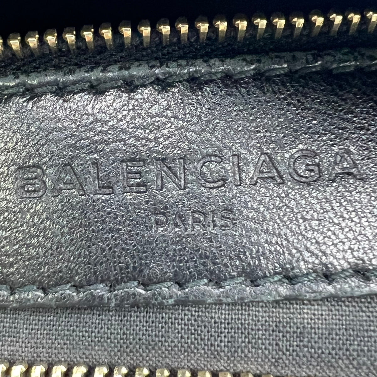 Balenciaga Chevre Gold Metallic Edge Hardware Mini City Black — view 5 of 7 Chevre Gold Metallic Edge Hardware Mini City Black, view 5 of 7