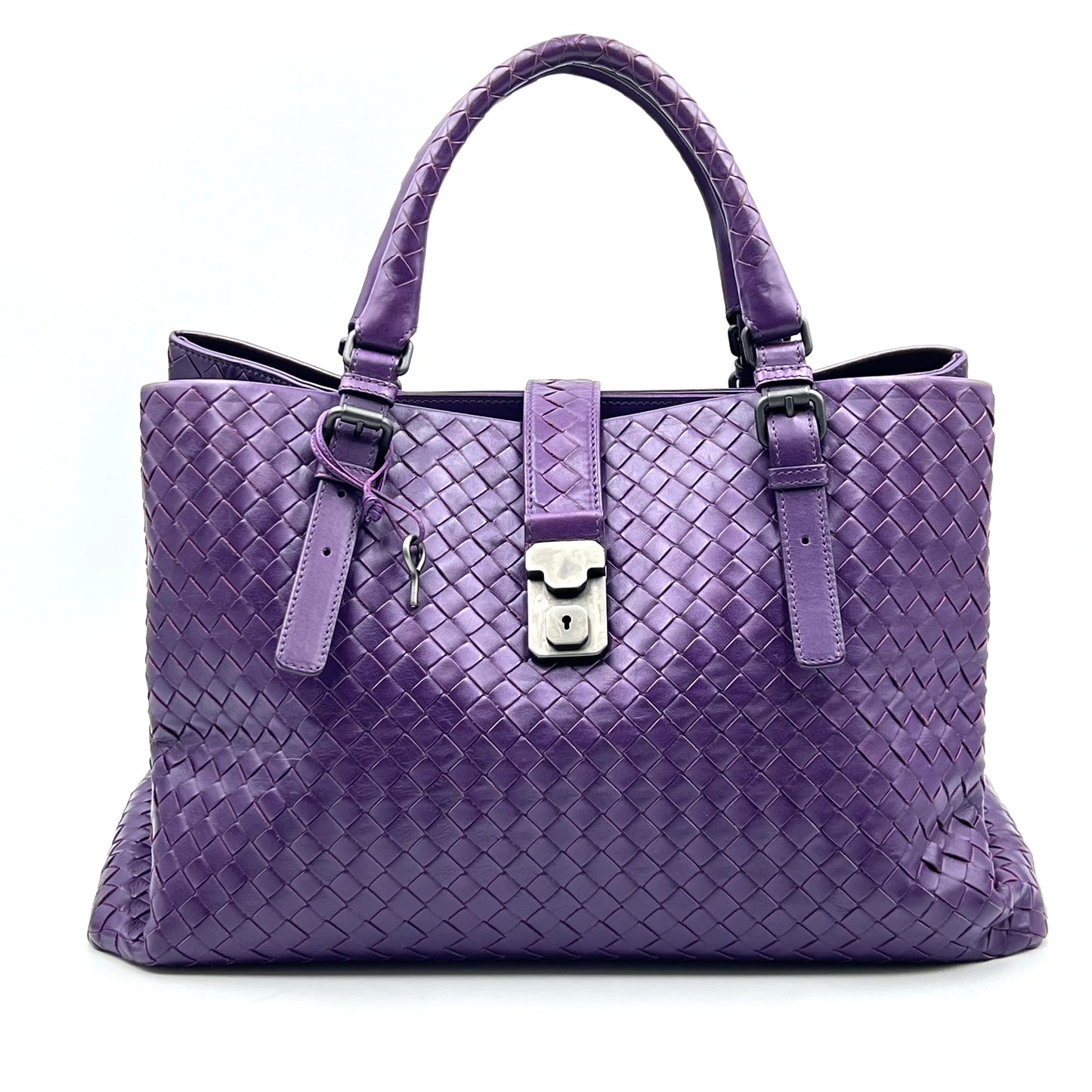 Medium Intrecciato Roma Tote Purple