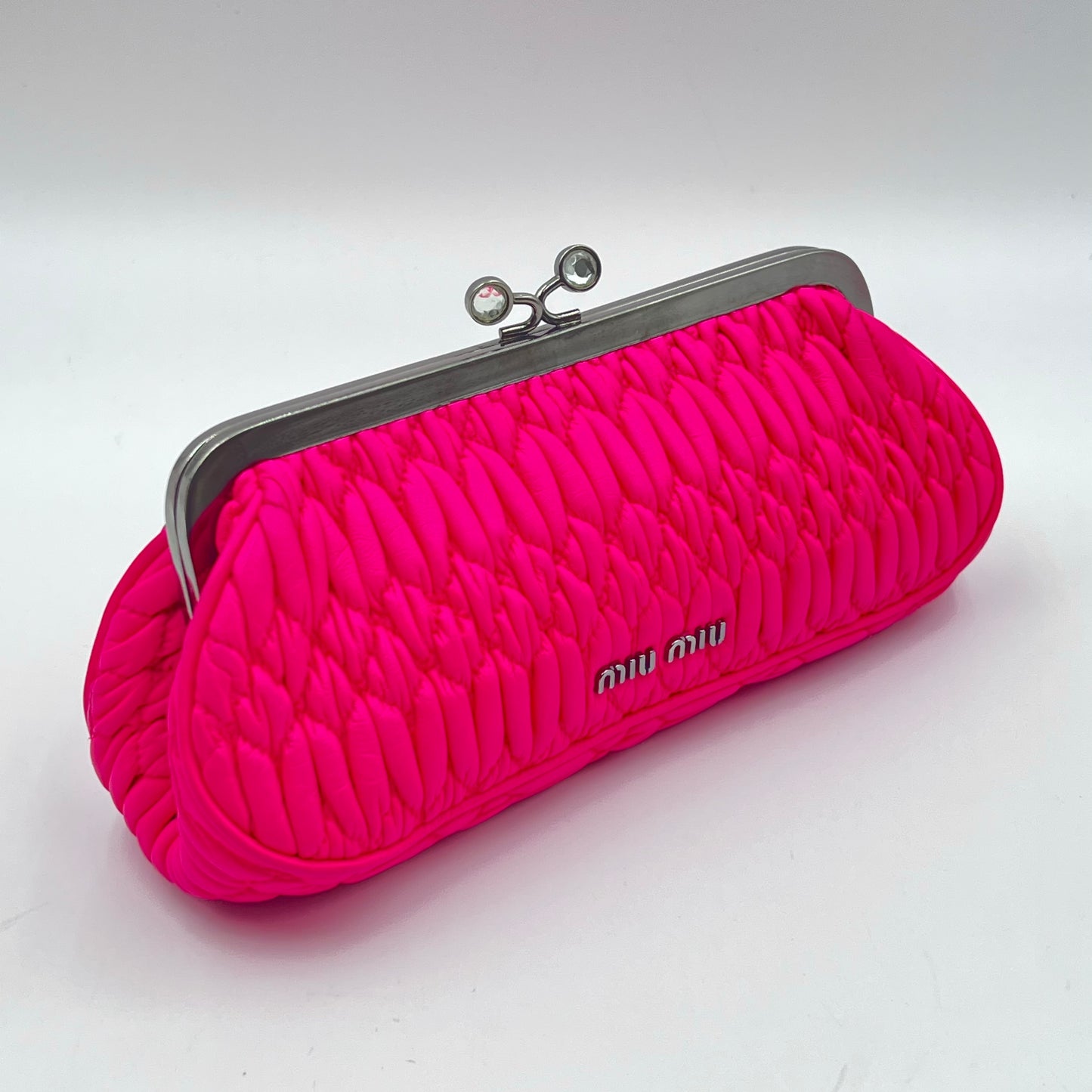 matelasse nappa kiss lock clutch