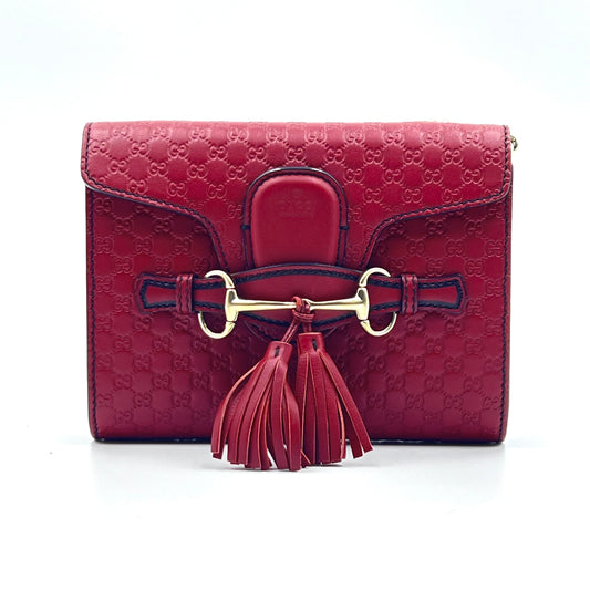 Soft Microguccissima Mini Emily Chain Shoulder Bag Rosso