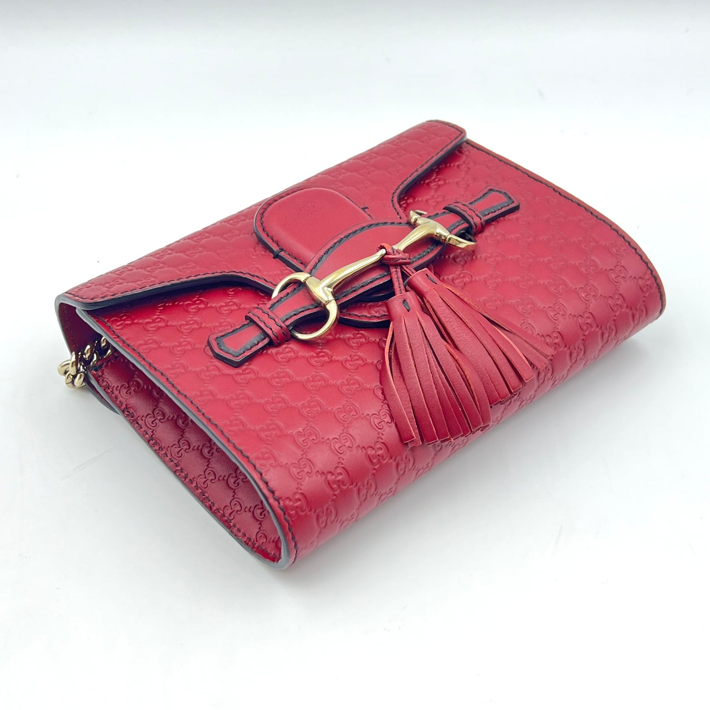 Soft Microguccissima Mini Emily Chain Shoulder Bag Rosso
