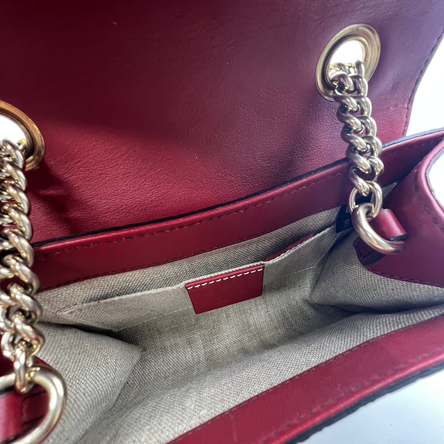 Soft Microguccissima Mini Emily Chain Shoulder Bag Rosso