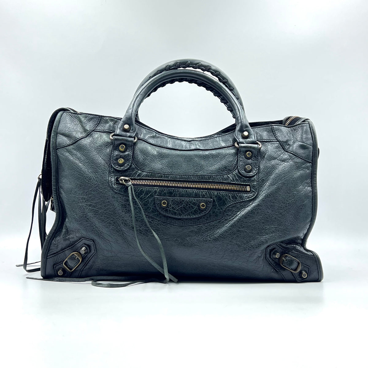 City Leather Bag Dark Olive Gray — view 1 of 7 City Leather Bag Dark Olive Gray, view 1 of 7