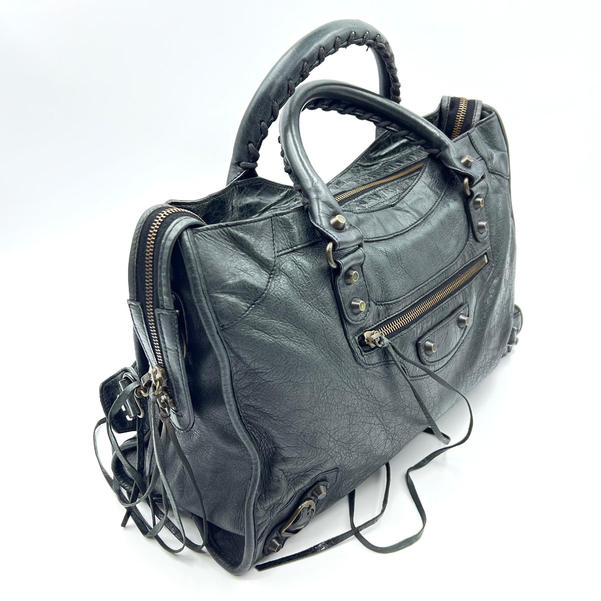 City Leather Bag Dark Olive Gray — view 2 of 7 City Leather Bag Dark Olive Gray, view 2 of 7
