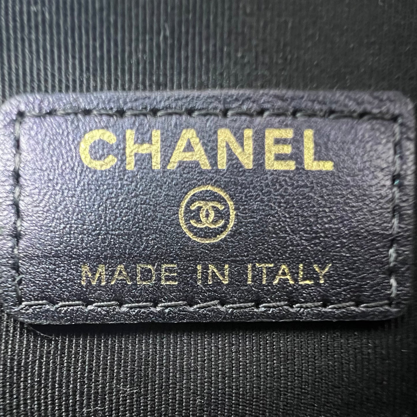 Caviar Phone Holder Vertical Zip Clutch on Chain Gold Hardware