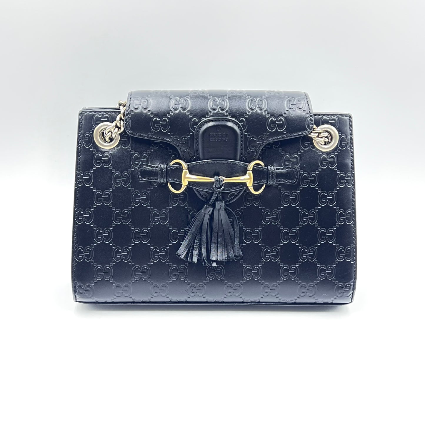 Small Emily Chain Flap Shoulder Bag Guccissima Leather