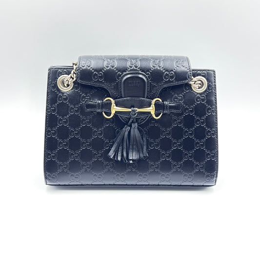Small Emily Chain Flap Shoulder Bag Guccissima Leather