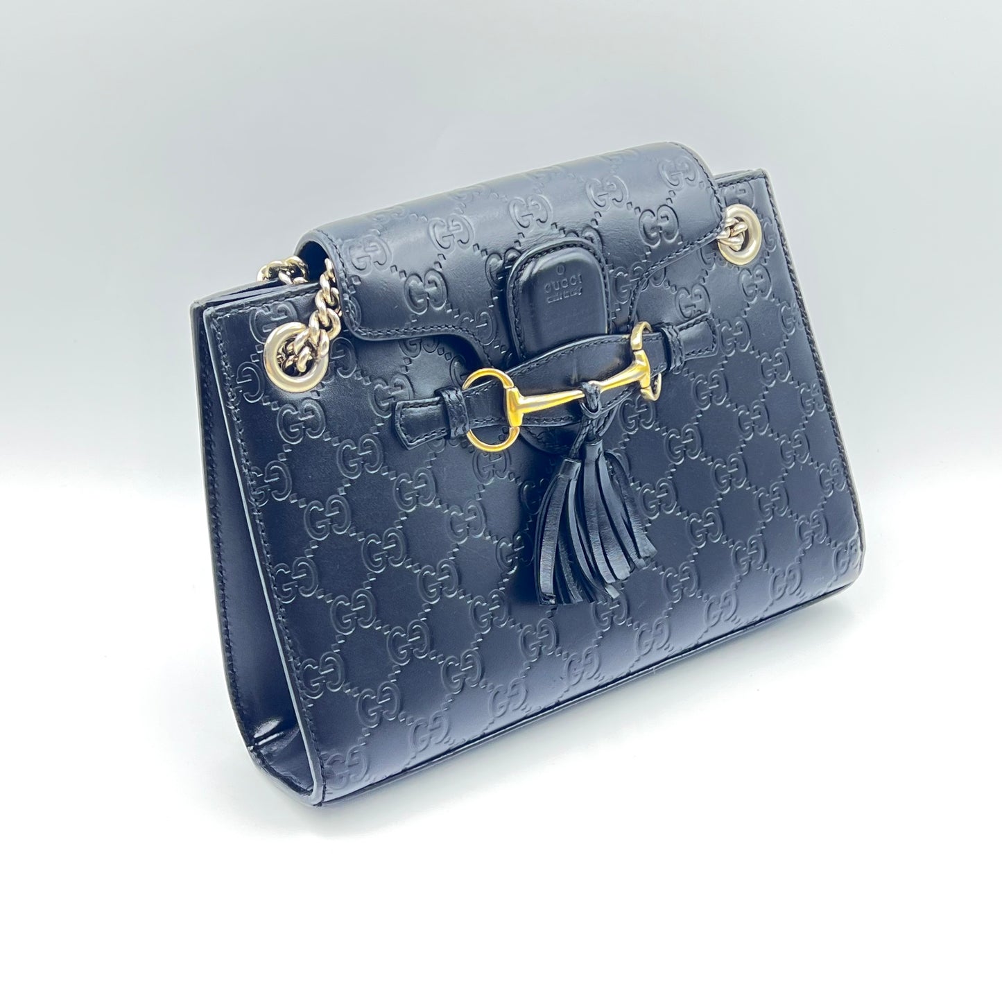 Small Emily Chain Flap Shoulder Bag Guccissima Leather