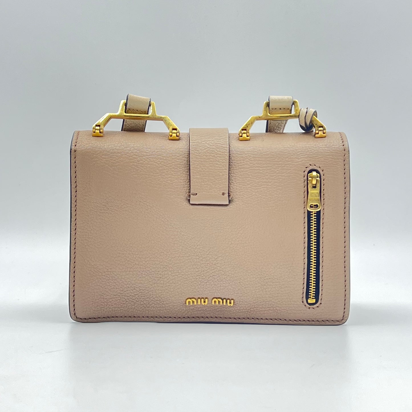 Bicolor Madras Shoulder Bag Leather Small