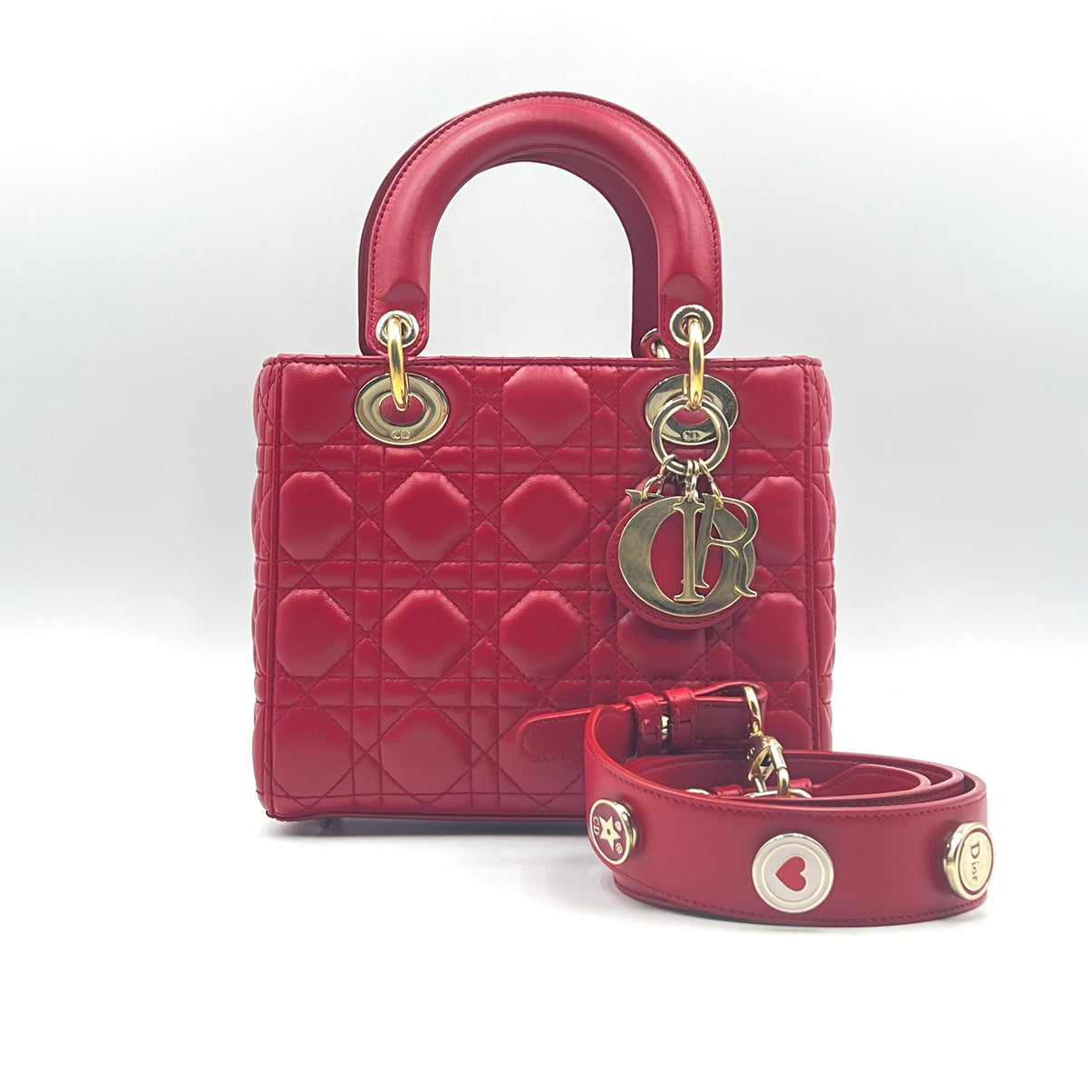 Dior Cannage Lady Dior Small Red