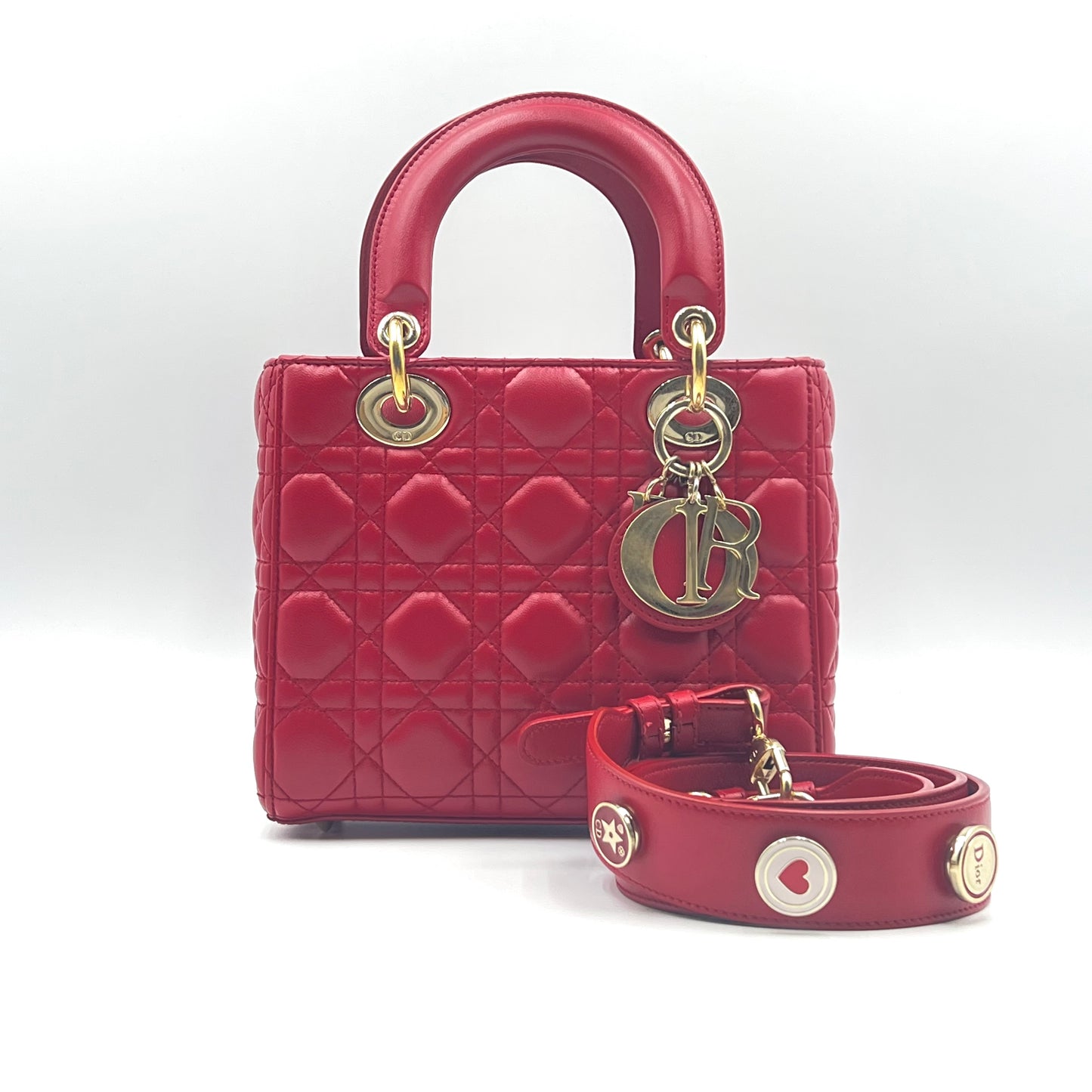 Cannage Lady Dior Small Red