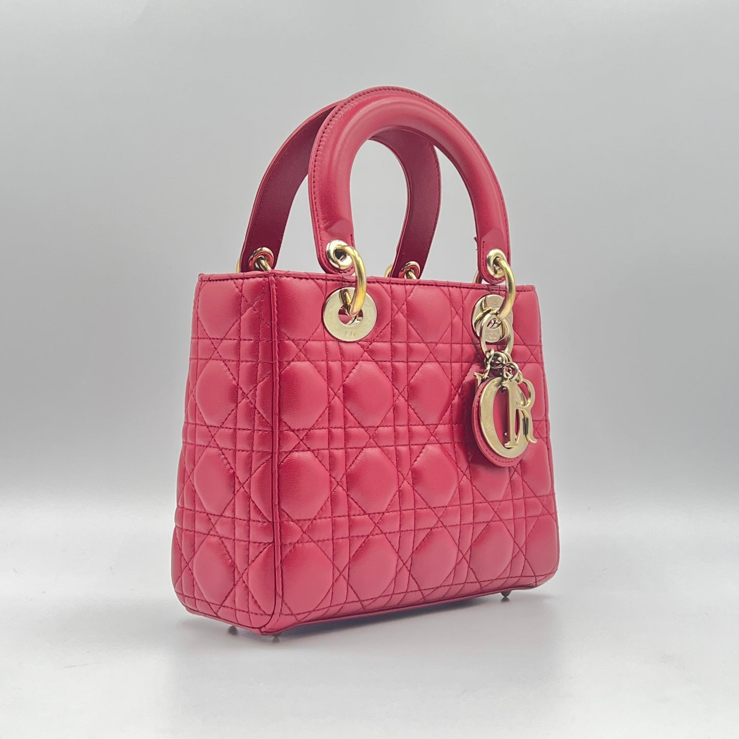 Cannage Lady Dior Small Red