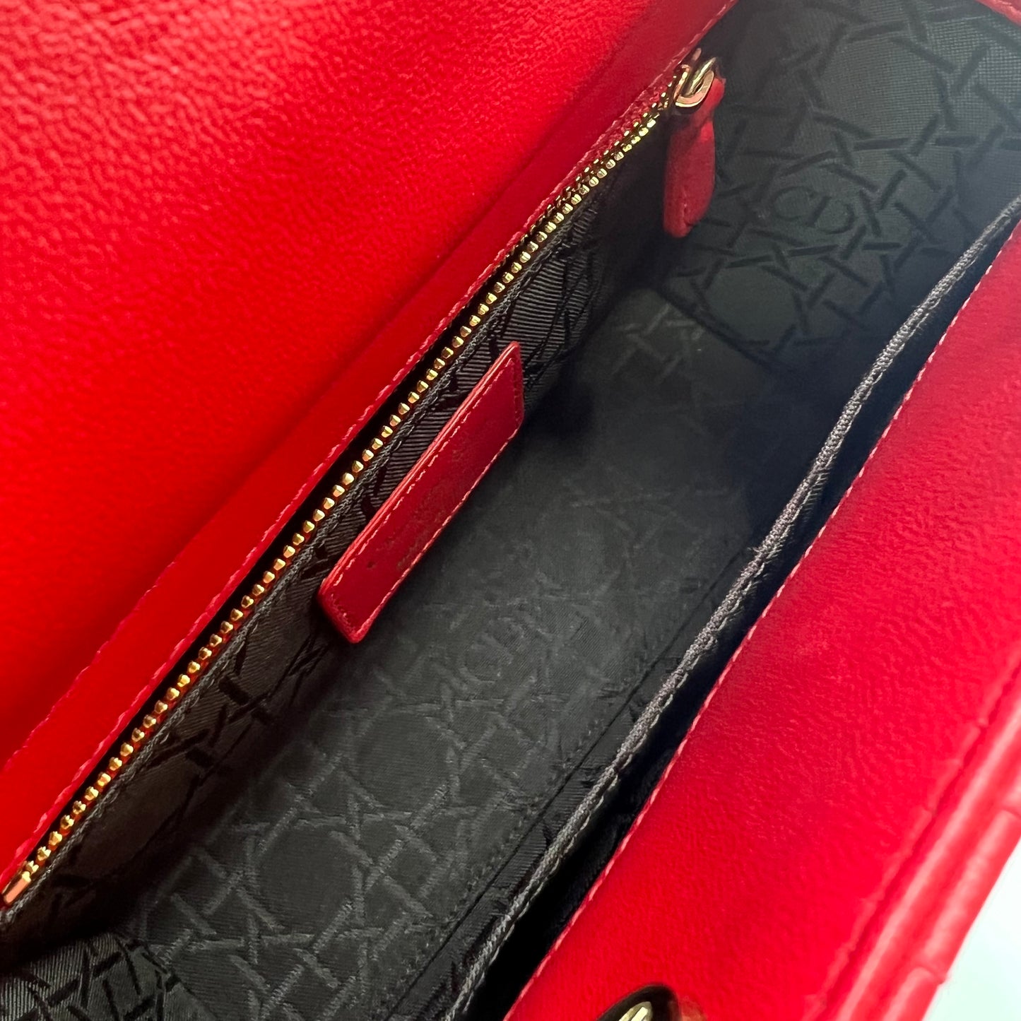 Cannage Lady Dior Small Red
