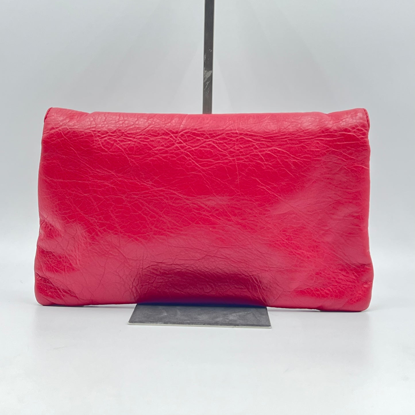 Classic Studs Envelope Strap Clutch Crossbody Leather Red