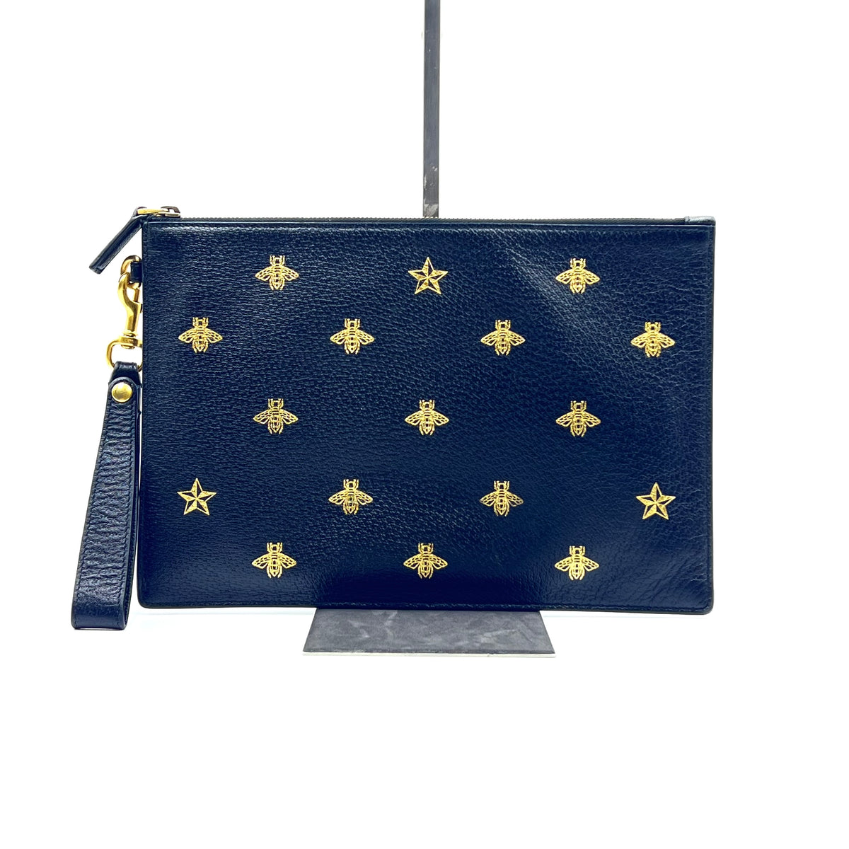 Gucci Bee Star Pouch Printed Leather Medium