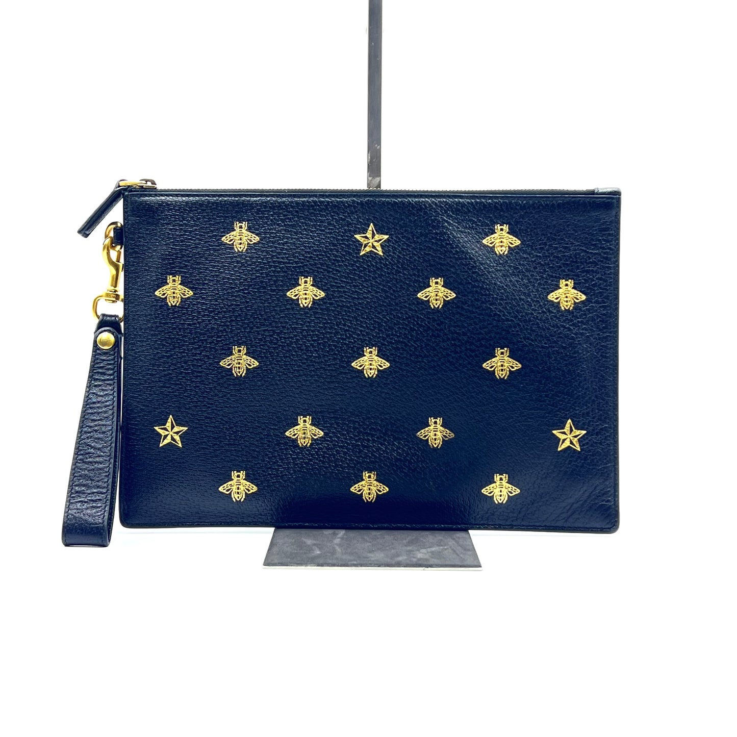 Bee Star Pouch Printed Leather Medium