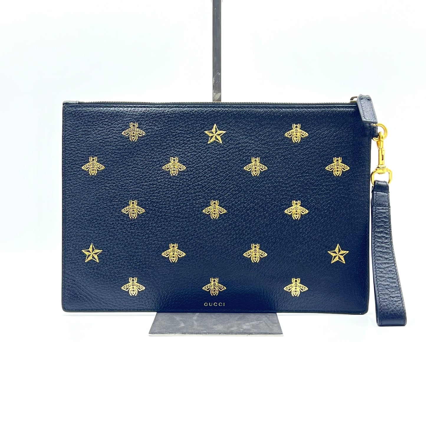Bee Star Pouch Printed Leather Medium