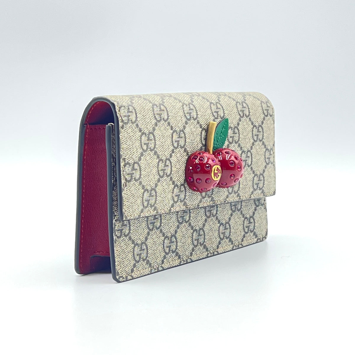 Gucci Cherries Wallet on Chain GG Coated Canvas Mini — view 3 of 8 Cherries Wallet on Chain GG Coated Canvas Mini, view 3 of 8