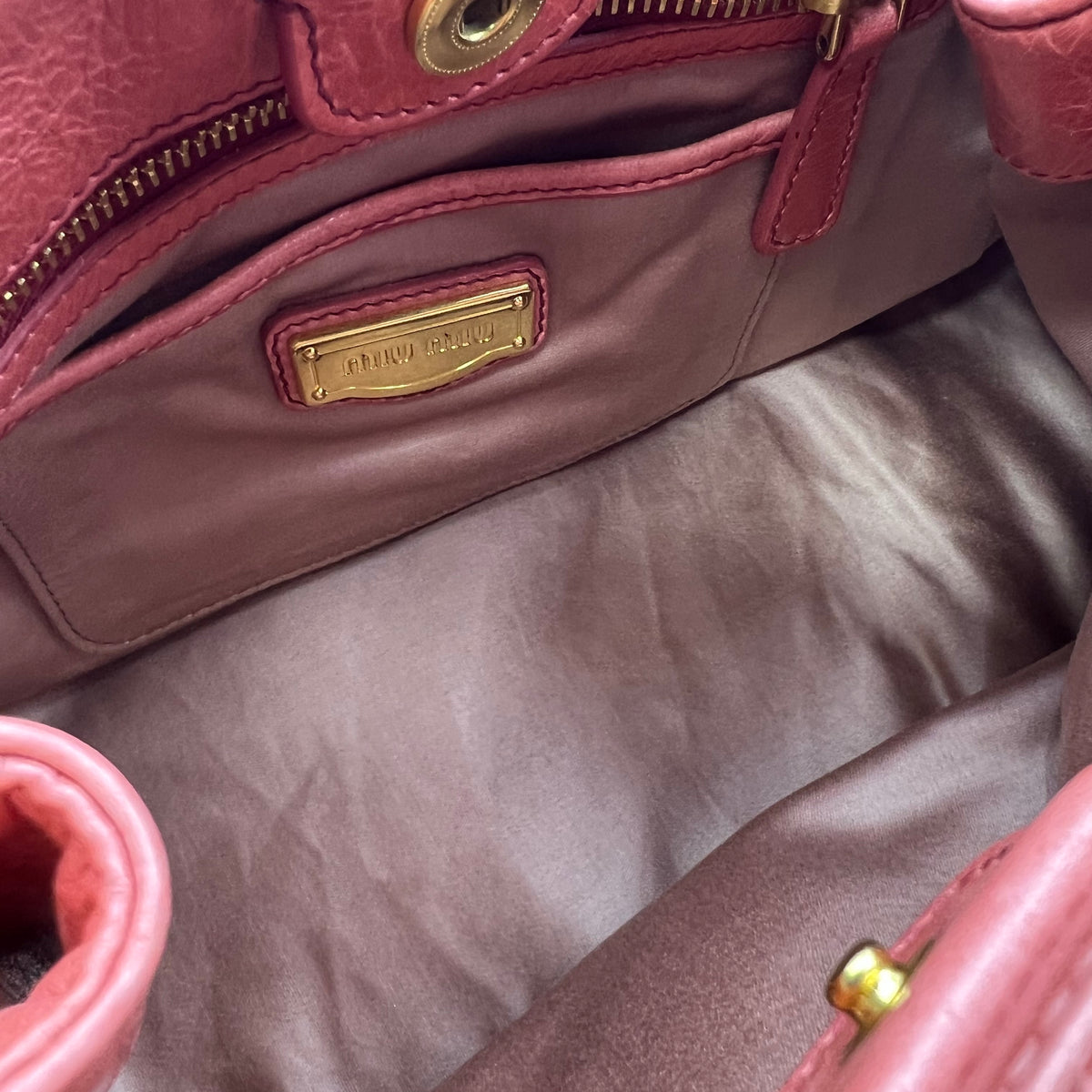 Miu Miu Leather Top Handle Bag Pink — view 5 of 8 Leather Top Handle Bag Pink, view 5 of 8
