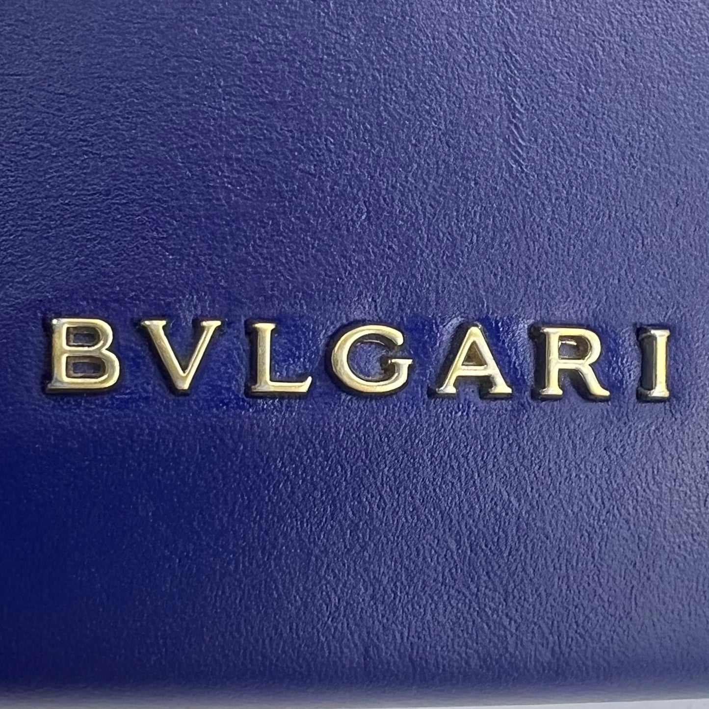 Bvlgari Blue Leather Serpenti Forever Flap Wallet on Chain
