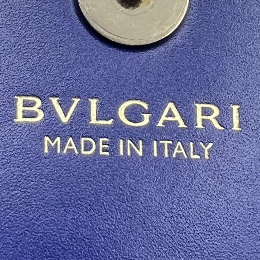Bvlgari Blue Leather Serpenti Forever Flap Wallet on Chain