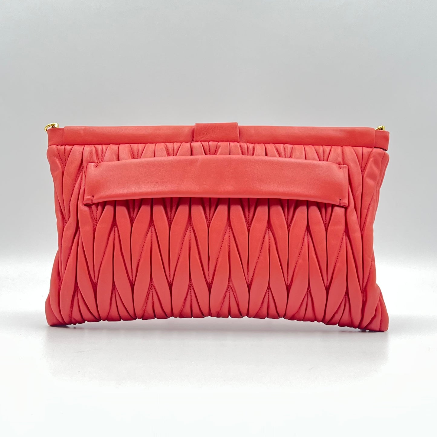 Miu Miu Matelasse Leather Shoulder Bag Orange