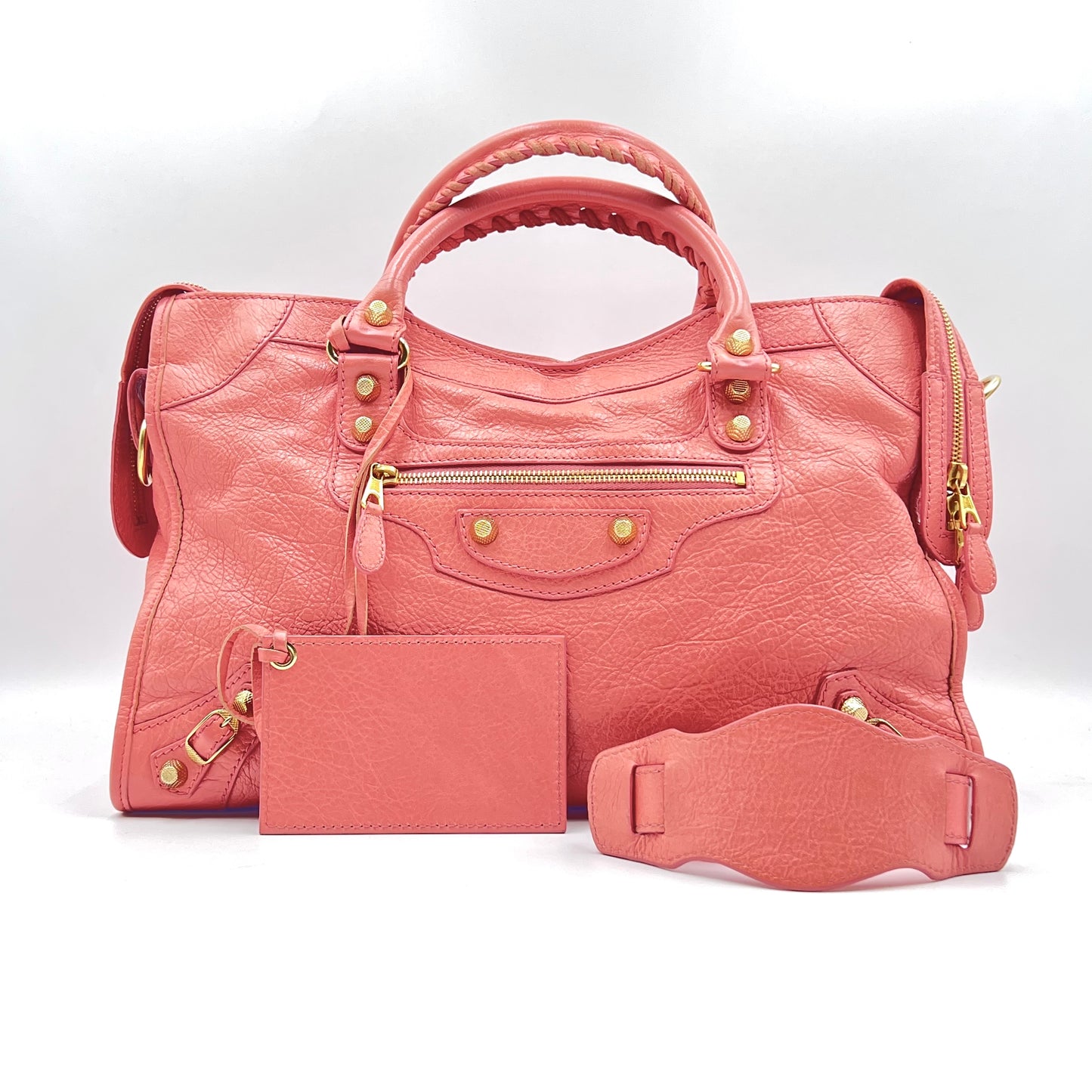 Agneau Giant 12 Gold Hardware City Peach Pink Medium