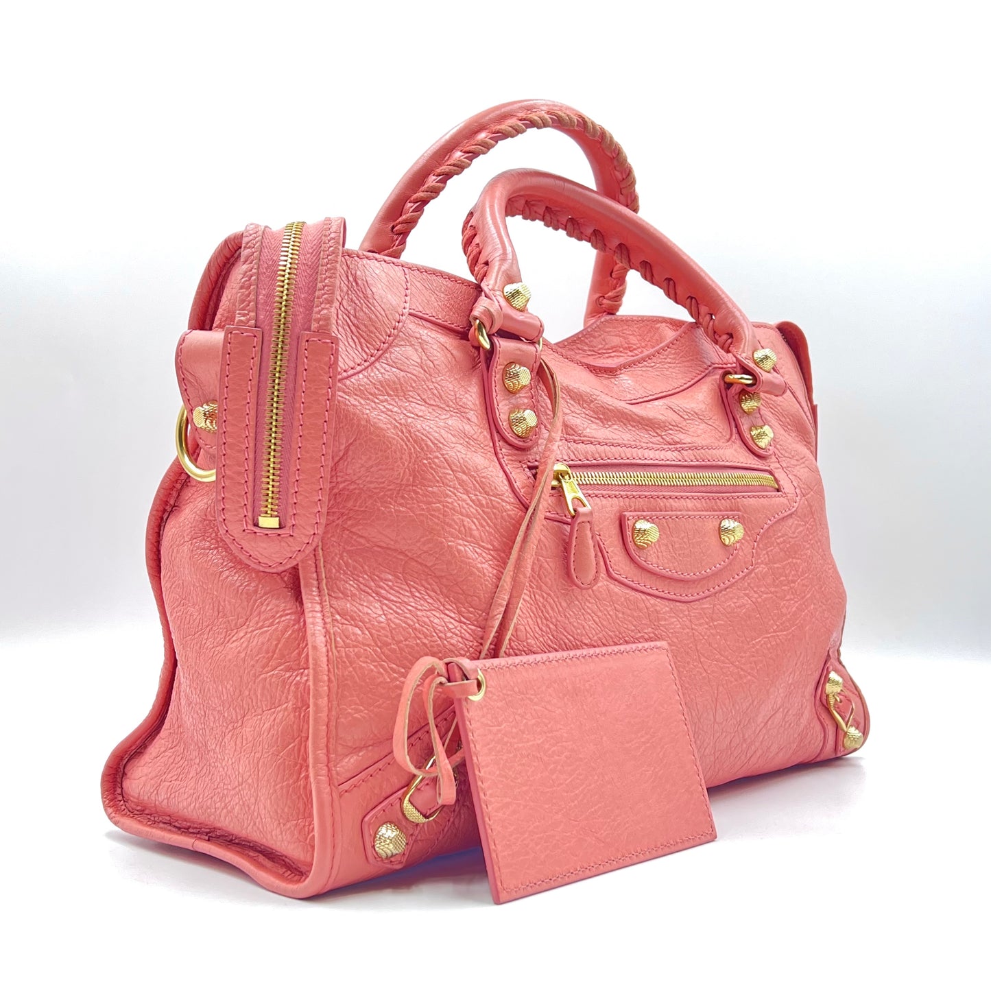 Agneau Giant 12 Gold Hardware City Peach Pink Medium